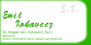 emil kokavecz business card